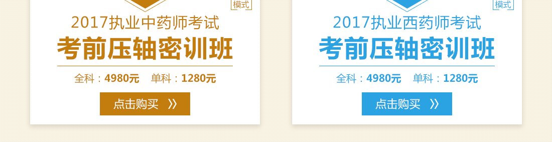 2017年金英杰执业药师考前压轴密训班